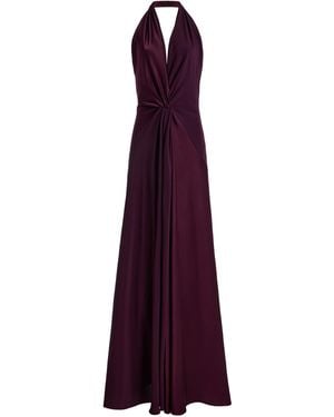 Anna October Exclusive Ruth Silk Maxi Dess - Purple