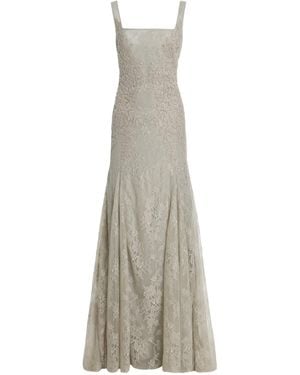 Costarellos Elysia Beaded Lace Gown - Natural