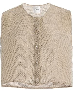 Leset Stella Linen-Blend Vest - Natural