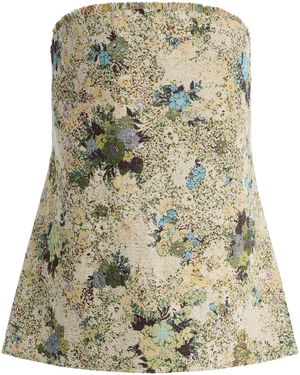 ALÉMAIS Whitney Backless Jacquard Top - Green