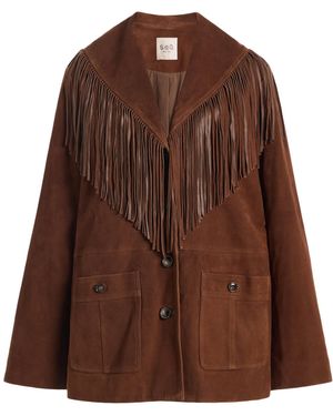 Sea Samantha Fringed Suede Jacket - Brown