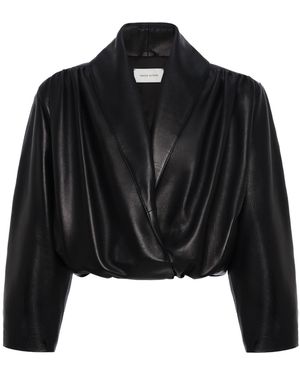Magda Butrym Relaxed Leather Jacket - Black