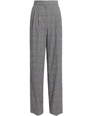 Erdem Donegal Checkered Wide Leg Pants - Gray