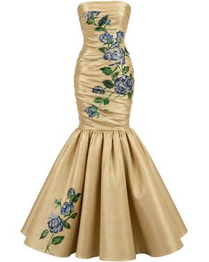 Salma Osman Exclusive Hand-Painted Mermaid Gown - Metallic