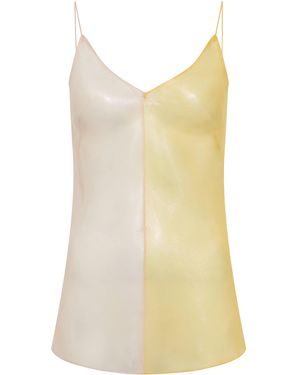 Gabriela Hearst Tessera Color-Block Silk Camisole - Yellow