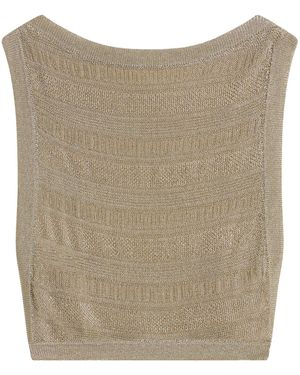 Posse Sass Metallic Knit Tank Top - Natural