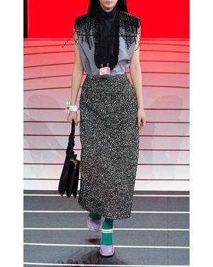 Prada Embellished Neckline Poplin Shirt - Multicolour