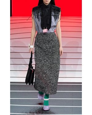 Prada Embellished Neckline Poplin Shirt - Multicolour