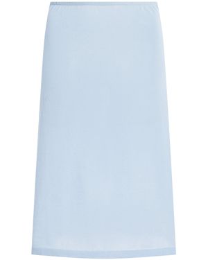 Ziah Knit Organic Cotton Midi Skirt - Blue