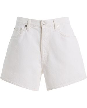 Agolde Leith Denim Shorts - White