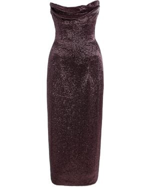 Wiederhoeft Ivy Beaded Midi Dress - Purple