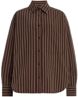 Closed Cotton Seersucker Shirt - Brown