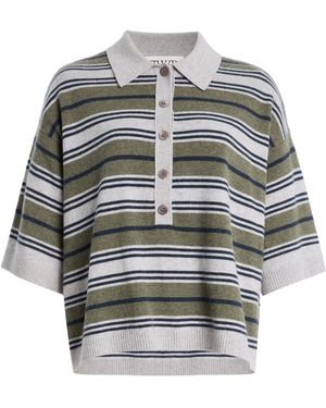 Twp Short-Sleeve Striped Cashmere Polo Jumper - Multicolour