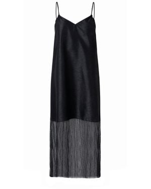 Chan Luu Techno Dupion Panel Midi Dress - Black