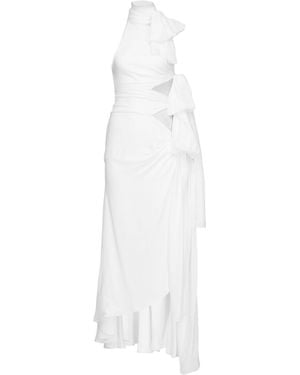 Alaïa Bow-Detailed Asymmetric Midi Dress - White