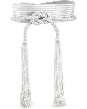 Judith Leiber Wrap Corded Cummerbund Belt - White