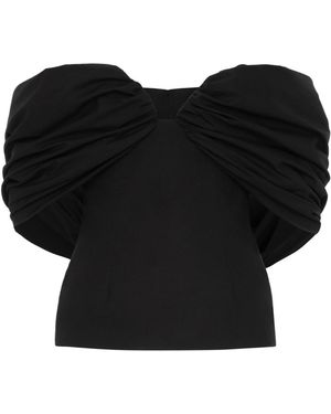 Magda Butrym Draped-Sleeve Top - Black