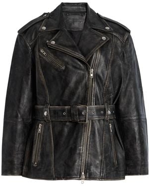 Stand Studio Leona Leather Biker Jacket - Black