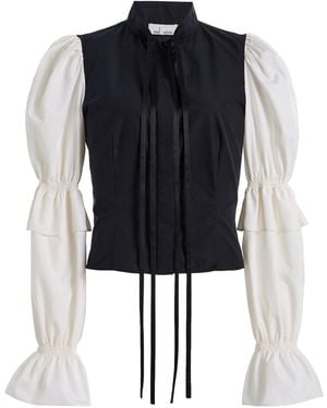 Mel Usine Clemence Cotton Poplin Top - Black