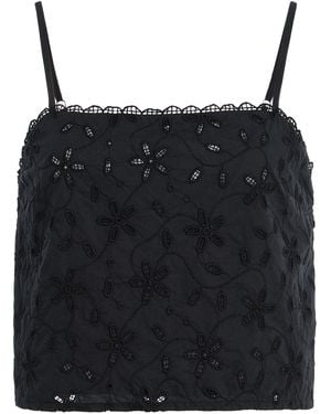 Posse Salma Eyelet Cotton Top - Black
