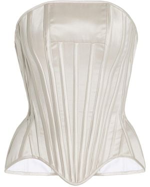 Wiederhoeft Exclusive Julie Satin Corset Top - White