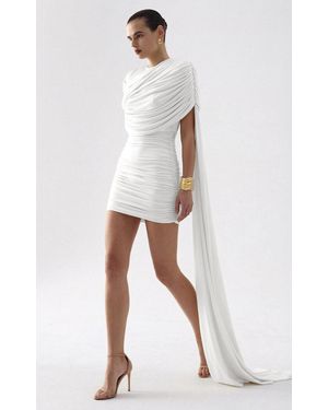 The New Arrivals Ilkyaz Ozel Khara Ruched Mini Dress - White