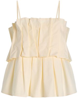 House of Dagmar Exclusive Sculpted Cotton Top - Natural