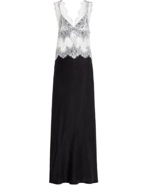 Third Form Exclusive Visions Lace-trimmed Satin Maxi Dress - Black
