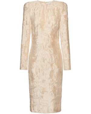 Magda Butrym Crushed Velvet Midi Dress - Natural