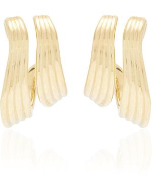 Fernando Jorge The Stream Lines 18k Yellow Gold Earrings - White