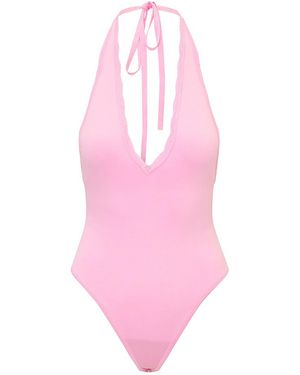 LoveShackFancy Berta Knit Bodysuit - Pink