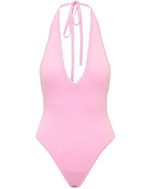 LoveShackFancy Berta Knit Bodysuit - Pink