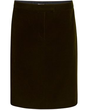 KHAITE Cindy Velvet Pencil Skirt - Black