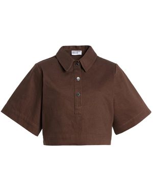Matthew Bruch Denim Popover Top - Brown