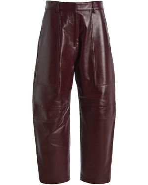 Franchise Gaia Leather Barrel-Leg Trousers - Red