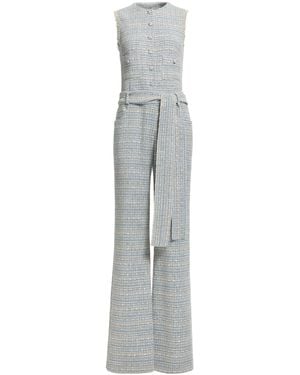 Elie Saab Tweed Cotton-Blend Jumpsuit - Grey