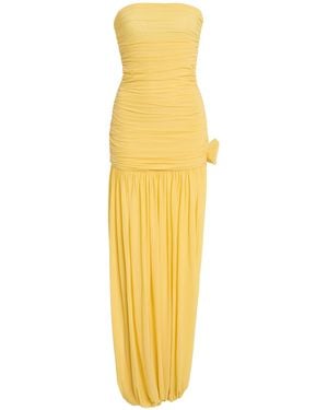 Maygel Coronel Halo Ruched Jersey Maxi Dress - Yellow