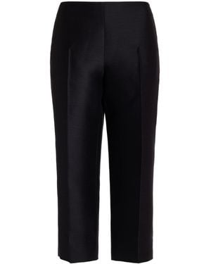 The Row Adelie Wool And Silk-blend Trousers - Black