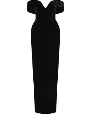 Rachel Gilbert Ryn Off-Shoulder Velvet Gown - Black