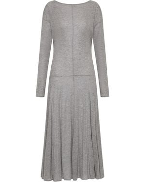 St. Agni Tissue Jersey Bateau Lyocell Dress - Grey