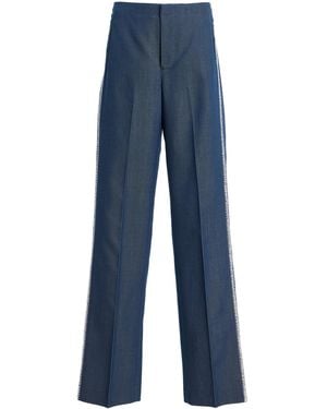 DIOTIMA Trine Mid-Rise Wool Straight-Leg Trousers - Blue