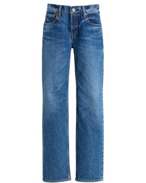 Moussy Philadelphia Rigid Low-Rise Straight-Leg Jeans - Blue