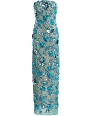 Rachel Gilbert Exclusive Pierre Embellished Tulle Gown - Blue