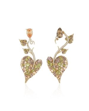 Anabela Chan Autumn Heart 18K Vermeil Multi-Stone Earrings - Metallic