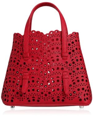 Alaïa Mina 20 Nubuck Leather Bag - Red