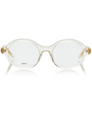 Loewe Epsilon Slim Round-Frame Acetate Glasses - Natural