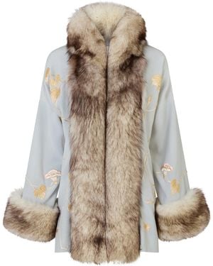 Conner Ives Demi Couture Fur-Trimmed Coat - Natural