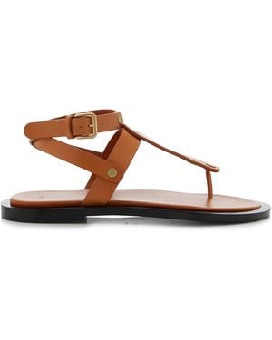 Co. Wrap Leather Sandals - Brown