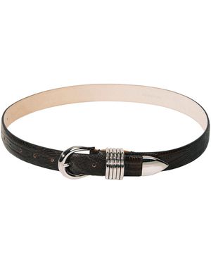 DEHANCHE Hollyhock Lizard-Effect Leather Belt - White