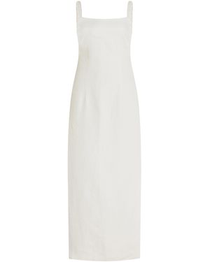 SIR. Primrose Linen Midi Dress - White
